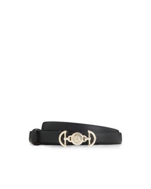 BOSS Italian-Leather Belt With Double B Monogram Buckle - Black