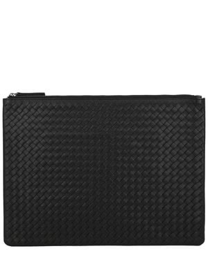 Dragon Diffusion A4 Pochette Leather Pouch Bag - Black