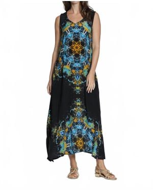 Apny V Neck Tank Maxi Dress - Green