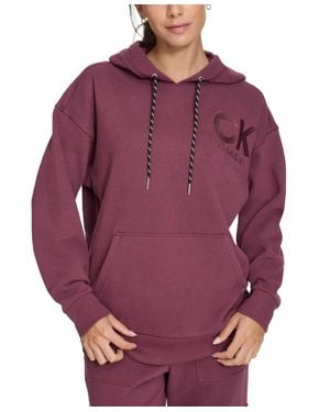 Calvin Klein Eco Fleece Long Sleeve Hoodie - Purple