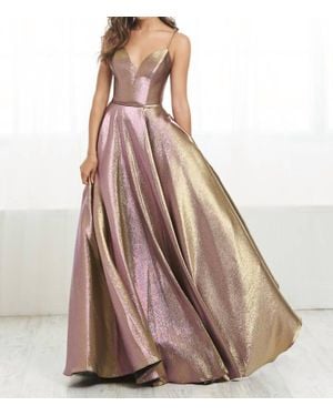 Tiffany Exclusives Lace Up Detail Prom Dress - Brown