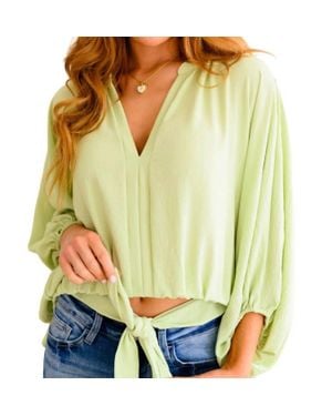 Geegee Hit Me Up Tie Detail Top - Green