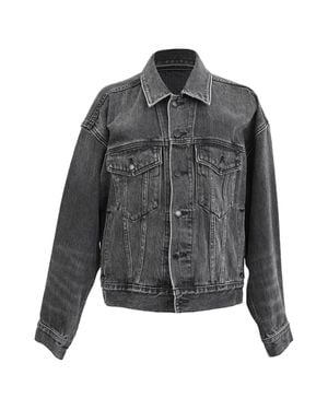 Alexander Wang Logo Patch Denim Jacket - Gray