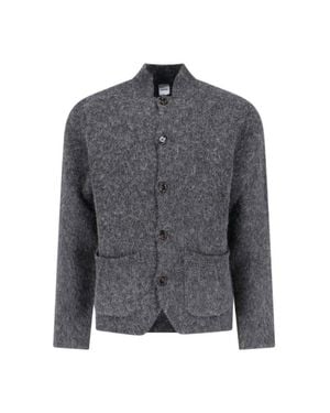 Aspesi Button-Up Knit Sweater - Gray