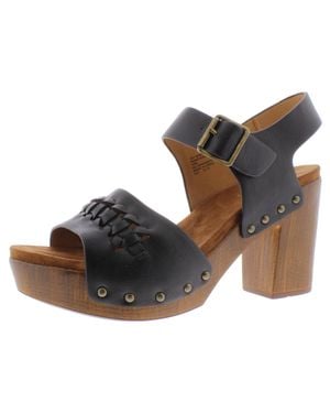 White Mountain Altheda Faux Leather Studded Platform Sandals - Brown