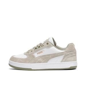 PUMA Caven 2.0 Lux Suede Distressed Sneakers - White