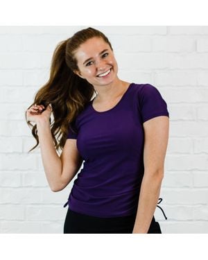 Calypsa Short Sleeve Adele Swim Top - Purple