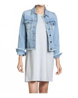 Apny Jean Jacket With Frayed Detail - Blue