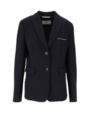Peserico Tailored Classic Lapel Blazer - Blue