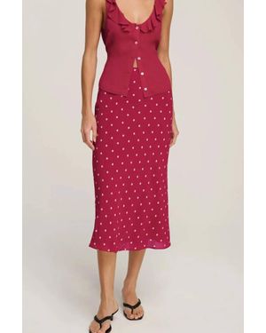 FAVORITE DAUGHTER Jojo Midi Skirt - Red