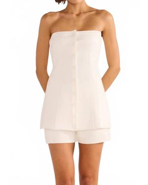 MINKPINK Elora Knit Bustier Top - White