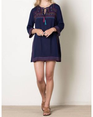Thml Gypsy Love Embroidered Shift Dress - Blue