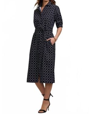 Foxcroft Esther Square Links Elbow Sleeve Midi Dress - Black