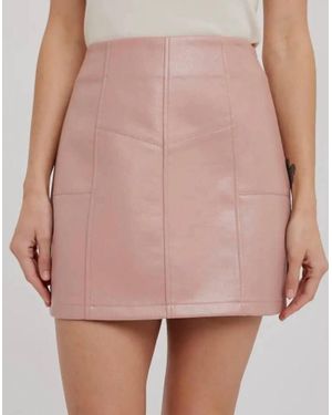 Bluivy Shiloh Pleather Skirt - Pink