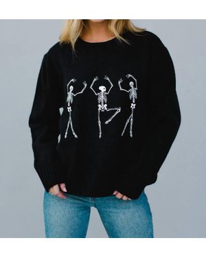Panache Dancing Skeletons Sweater - Black