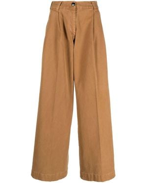 Gabriele Pasini Wide Leg Cotton Pants - Brown