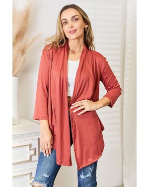 TRUEDAMES Culture Code Full Size Open Front Cardigan - Red