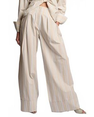 Hevron Rory High Waisted Wide Leg Pant - Natural
