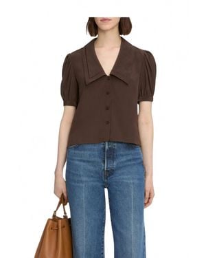 FRAME Sailor Button-Down Blouse - Black