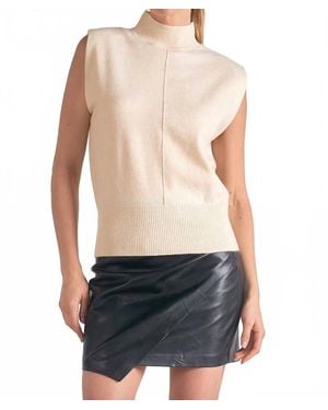 Elan Sleeveless Mock Neck Sweater - Blue