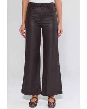 Kut From The Kloth Meg High Rise Wide Leg Coated Canvas Pants - Black