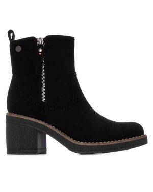 Xti Side Zipper Suede Booties Refresh Collection By - Black