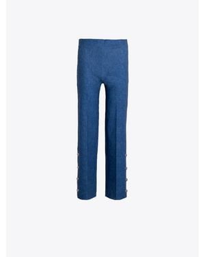 Vilagallo Sailor Pants With Metal Buttons - Blue