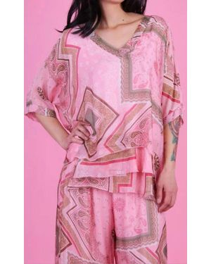 Gigi Moda Diana Bandana Blouse - Pink