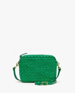 Clare V. Midi Sac Woven Crossbody Bag - Green