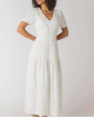 Dex Clothing Floral Charm Midi Dress - White