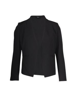 Theory Lanai Collarless Open-Front Blazer - Black