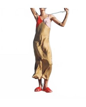 SILK LAUNDRY Deco Snapper Midi Dress - Metallic
