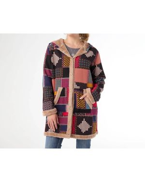 Coco + Carmen Adeline Shacket With Faux Fur Trim - Red