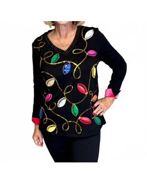 Berek Christmas Lights Top - Black