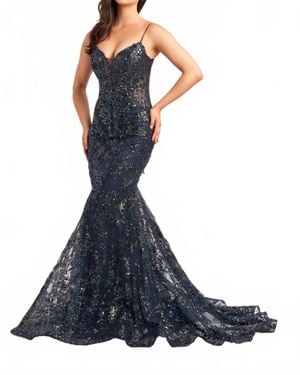 Ellie Wilde Sequin Trumpet Evening Dress - Blue
