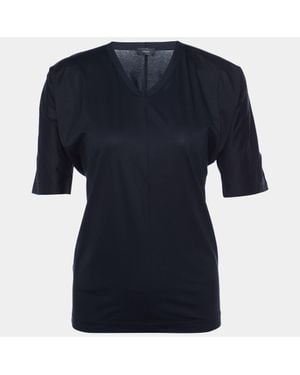 JOSEPH Cotton Knit V-Neck T-Shirt - Blue