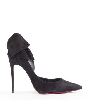 Christian Louboutin Suede Bow Stiletto Pump - Blue