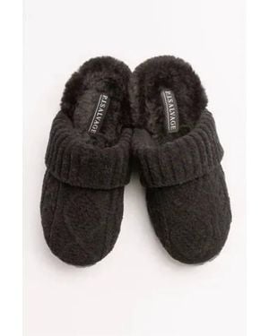 Pj Salvage Cable Knit Slides - Black