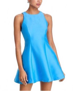 French Connection Structured Taffeta Flare Mini Dress - Blue