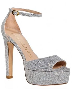Stuart Weitzman Disco Crystal Platform Sandals - White