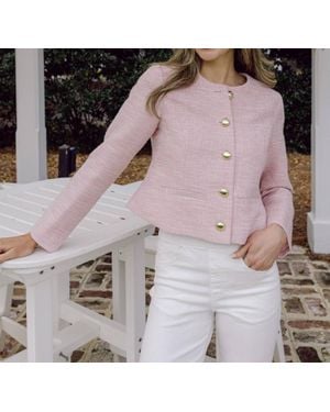 Sail To Sable Tweed Button Front Jacket - Metallic
