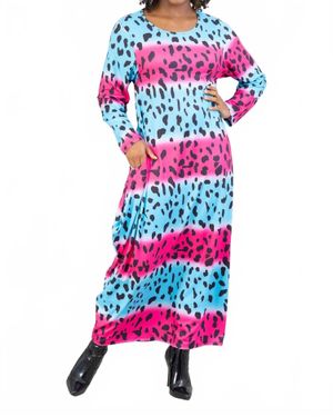 Kara Chic Animal Print Knit Maxi Dress - White