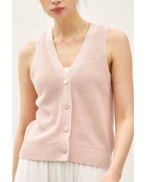 Be Cool Melanie V Neck Vest - Pink