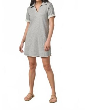 Lilla P Raw Hem Terry Mini Dress - White