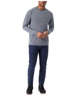 BASS OUTDOOR T-Shirt Ombre Stretch Crew Neck Long Sleeve Mac220 - Blue