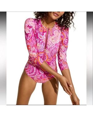 Stylest Sculpting Puff Sleeve One Piece - Pink