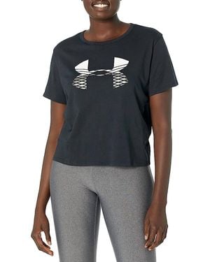 Under Armour Printed Logo Cropped T-Shirt - Black
