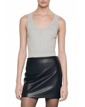 Enza Costa Cotton Pointelle Knit Tank - Blue