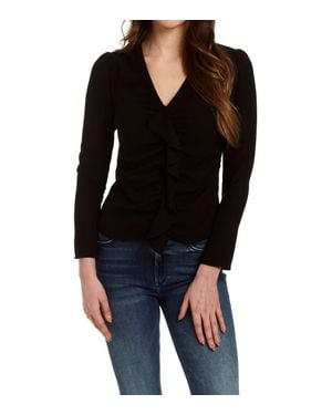 Drew Joyce Ruffle Front Blouse - Black