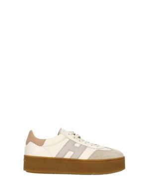 Hogan Low-Top Sneakers With Suede Accents And Chunky Sole - White